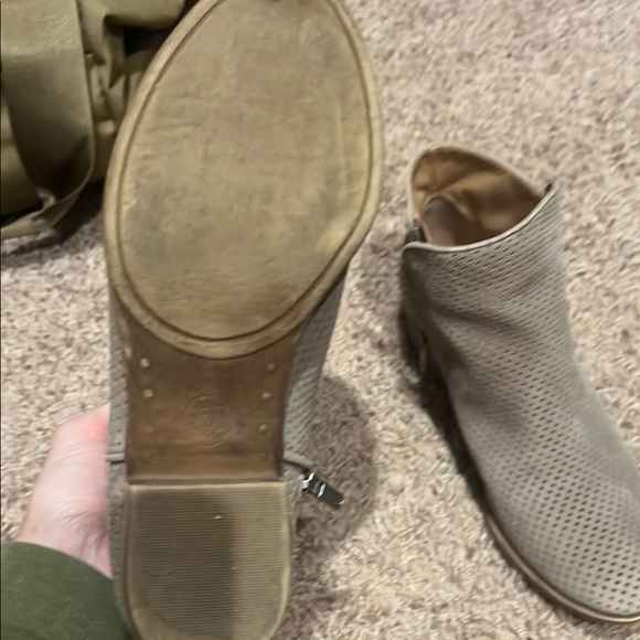 Lucky Brand Perforated Taupe Ankle Boots - Picture 3 of 4